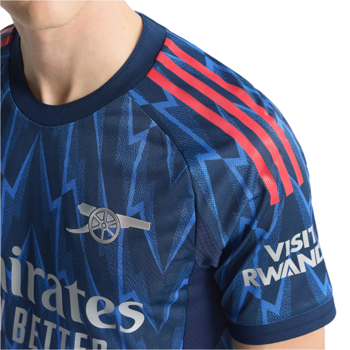 adidas Arsenal Authentic Lewis - Skelly Away Jersey w/ EPL + No Room For Racism 25/26 (Indigo/Silver) | SoccerWearhouse