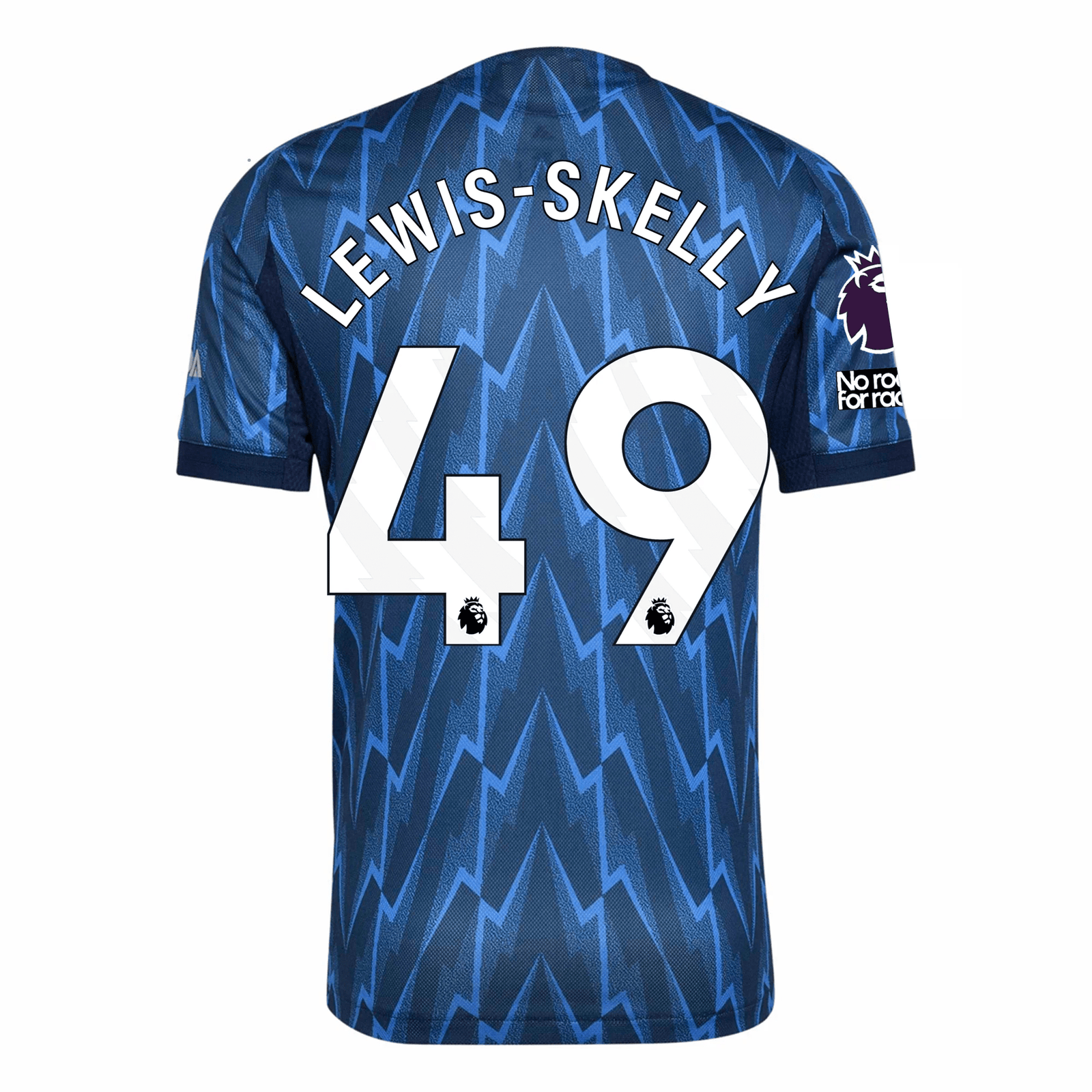 adidas Arsenal Authentic Lewis - Skelly Away Jersey w/ EPL + No Room For Racism 25/26 (Indigo/Silver) | SoccerWearhouse