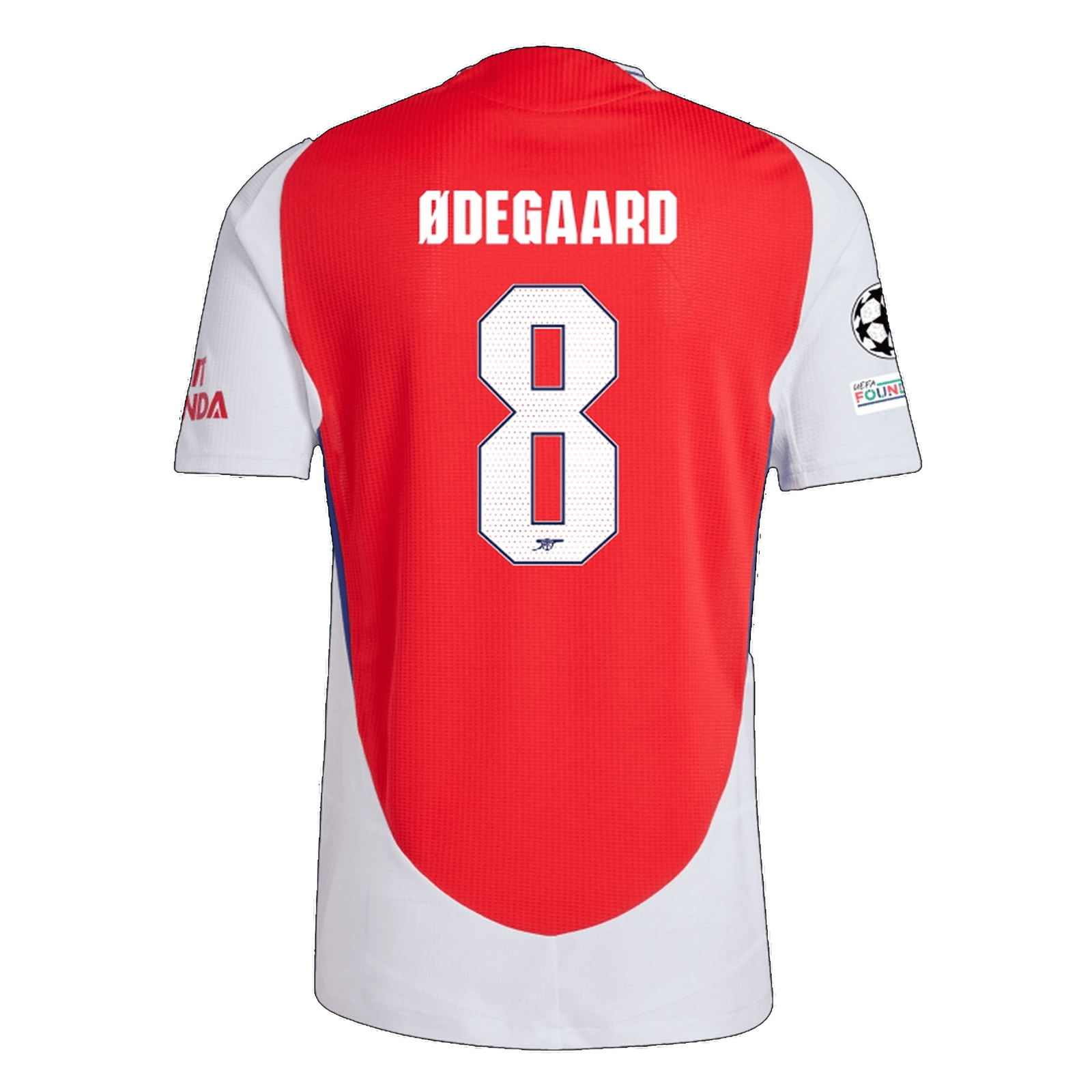 adidas Arsenal Authentic Martin Ødegaard Home Jersey w/ Champions League Patches 24/25 (Better Scarlet/White) | SoccerWearhouse