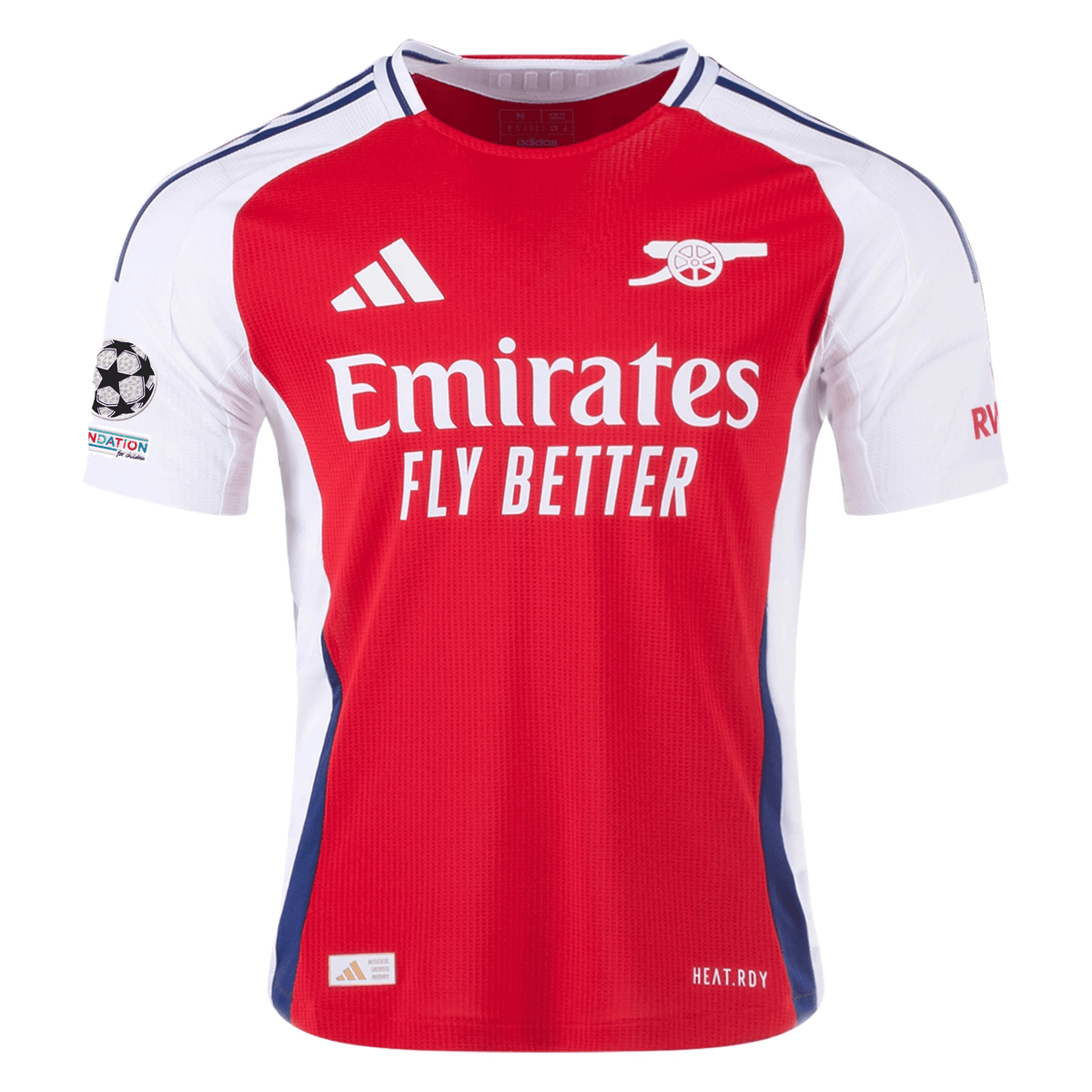 adidas Arsenal Authentic Oleksandr Zinchenko Home Jersey w/ Champions League Patches 24/25 (Better Scarlet/White) | SoccerWearhouse