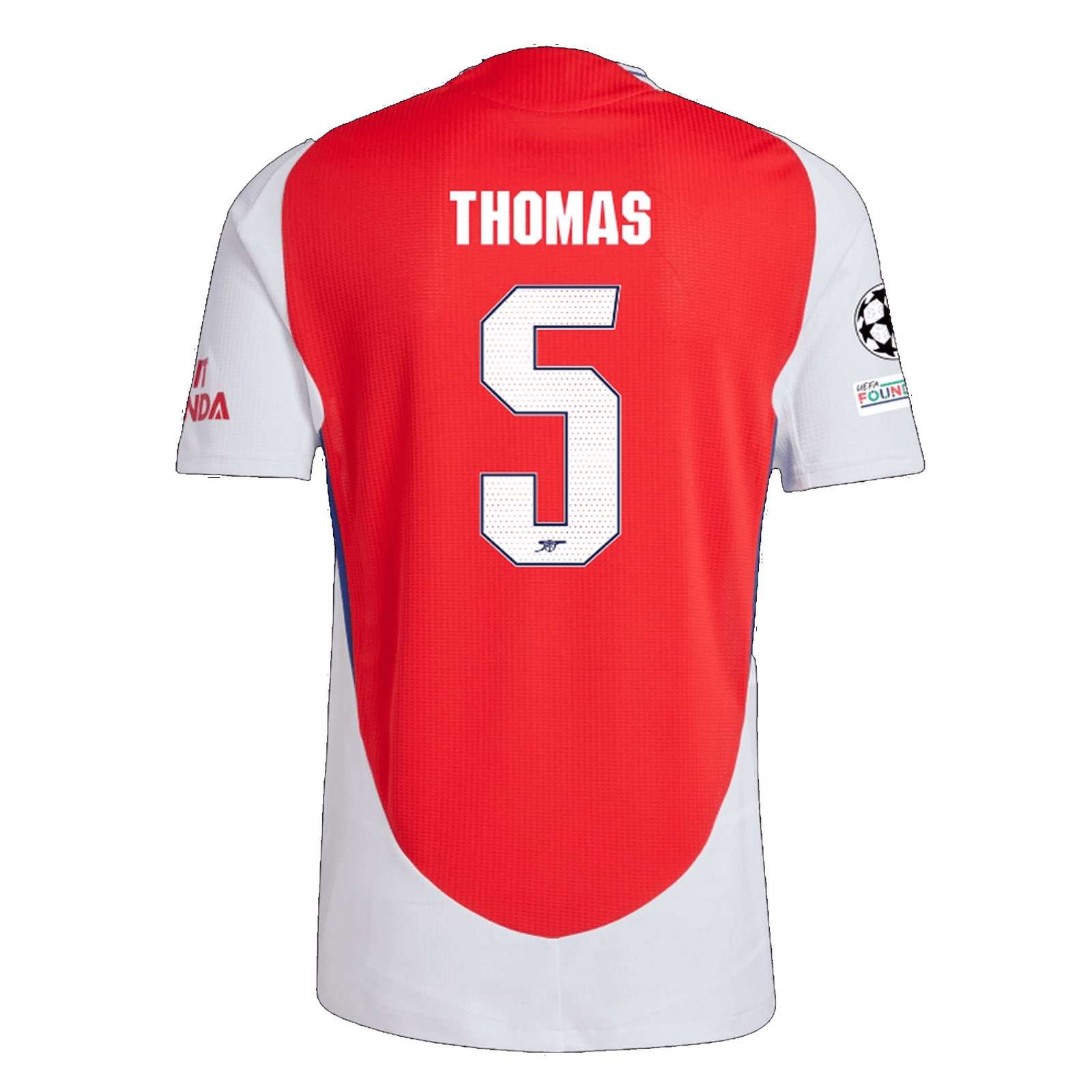 adidas Arsenal Authentic Thomas Partey Home Jersey w/ Champions League Patches 24/25 (Better Scarlet/White) | SoccerWearhouse