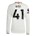 adidas Arsenal Declan Rice Third Long Sleeve Jersey w/ EPL + No Room For Racism 25/26 (White/Burgundy)
