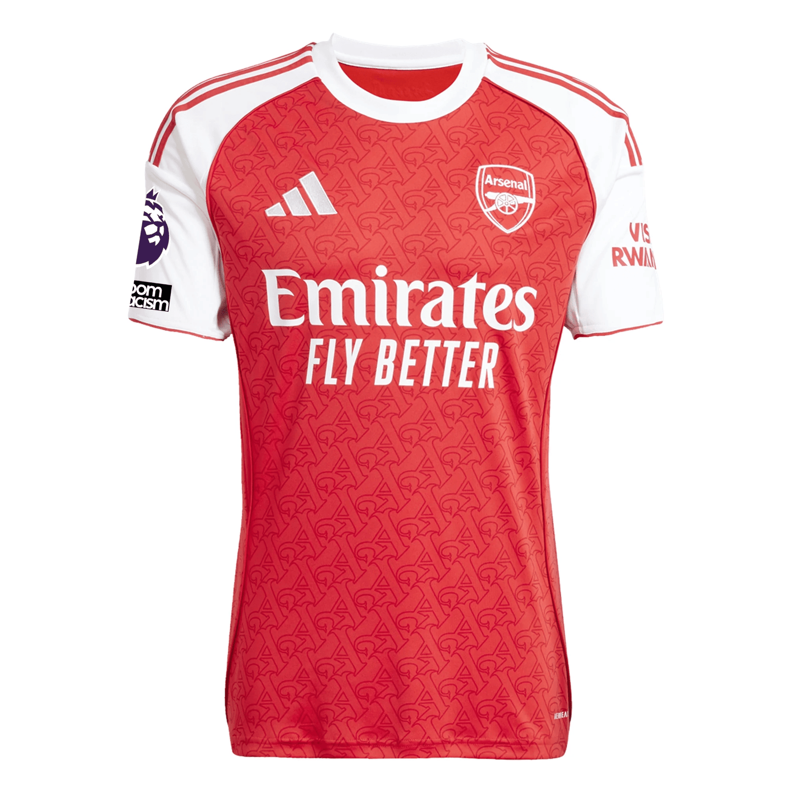 adidas Arsenal Eberechi Eze Home Jersey w/ EPL + No Room For Racism Patches 25/26 (Better Scarlet/White) | SoccerWearhouse