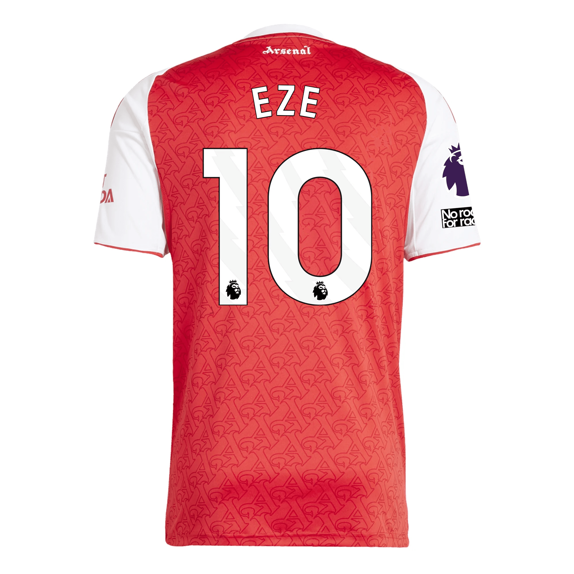 adidas Arsenal Eberechi Eze Home Jersey w/ EPL + No Room For Racism Pa