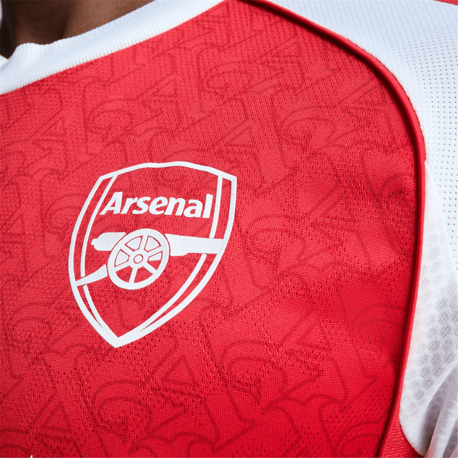 adidas Arsenal FC Authentic Home Jersey w/ Champions League Patches 25/26 (Better Scarlet/White) | SoccerWearhouse