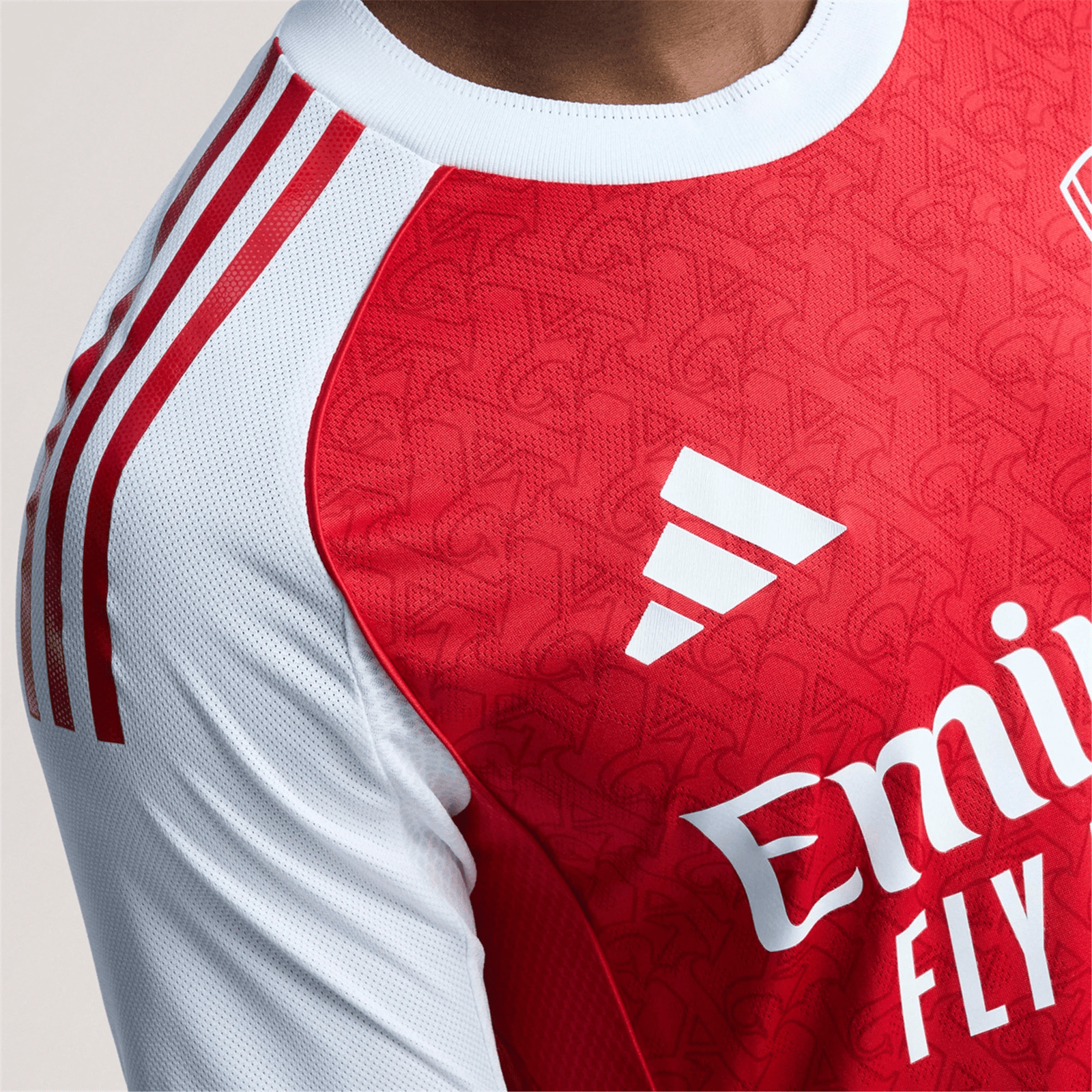 adidas Arsenal FC Authentic Home Jersey w/ Champions League Patches 25/26 (Better Scarlet/White) | SoccerWearhouse