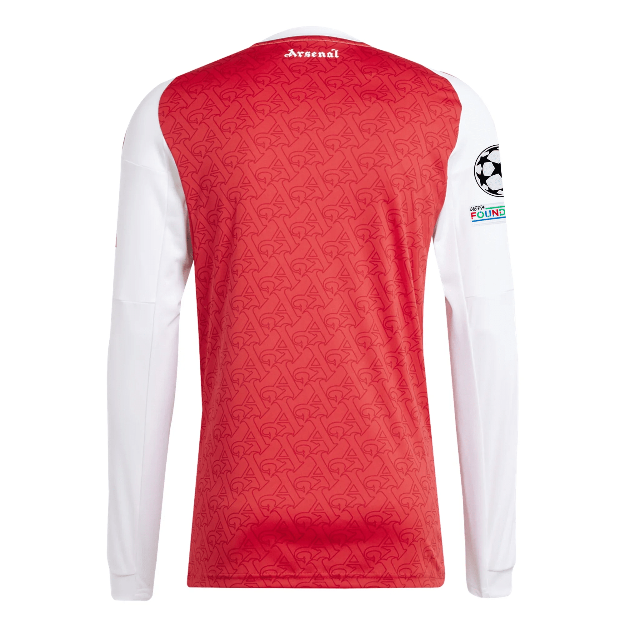 adidas Arsenal Long Sleeve Home Jersey w/ Champions League Patches 25/