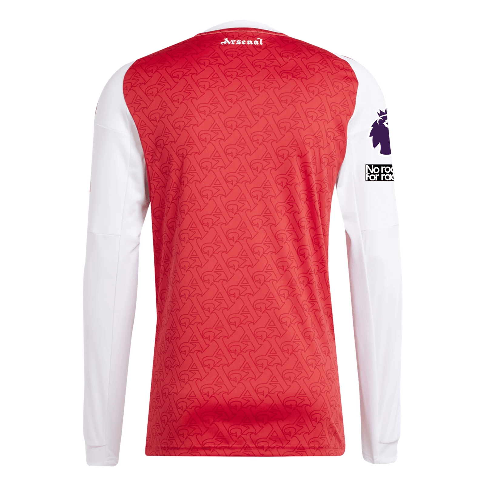 adidas Arsenal Eberechi Eze Long Sleeve Home Jersey w/ EPL + No Room For Racism Patches 25/26 (Better Scarlet/White) | SoccerWearhouse