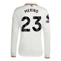 adidas Arsenal Mikel Merino Third Long Sleeve Jersey w/ EPL + No Room For Racism 25/26 (White/Burgundy)