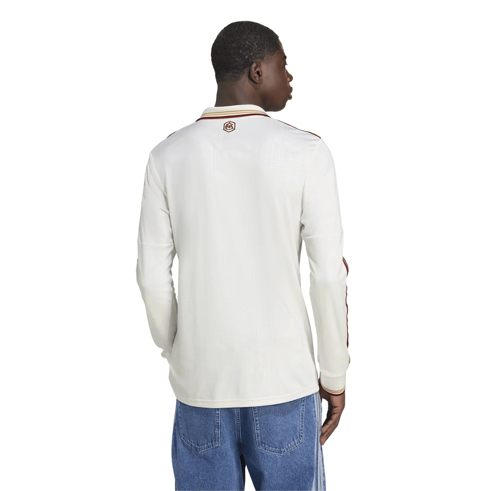 adidas Arsenal Mikel Merino Third Long Sleeve Jersey w/ EPL + No Room For Racism 25/26 (White/Burgundy) | SoccerWearhouse