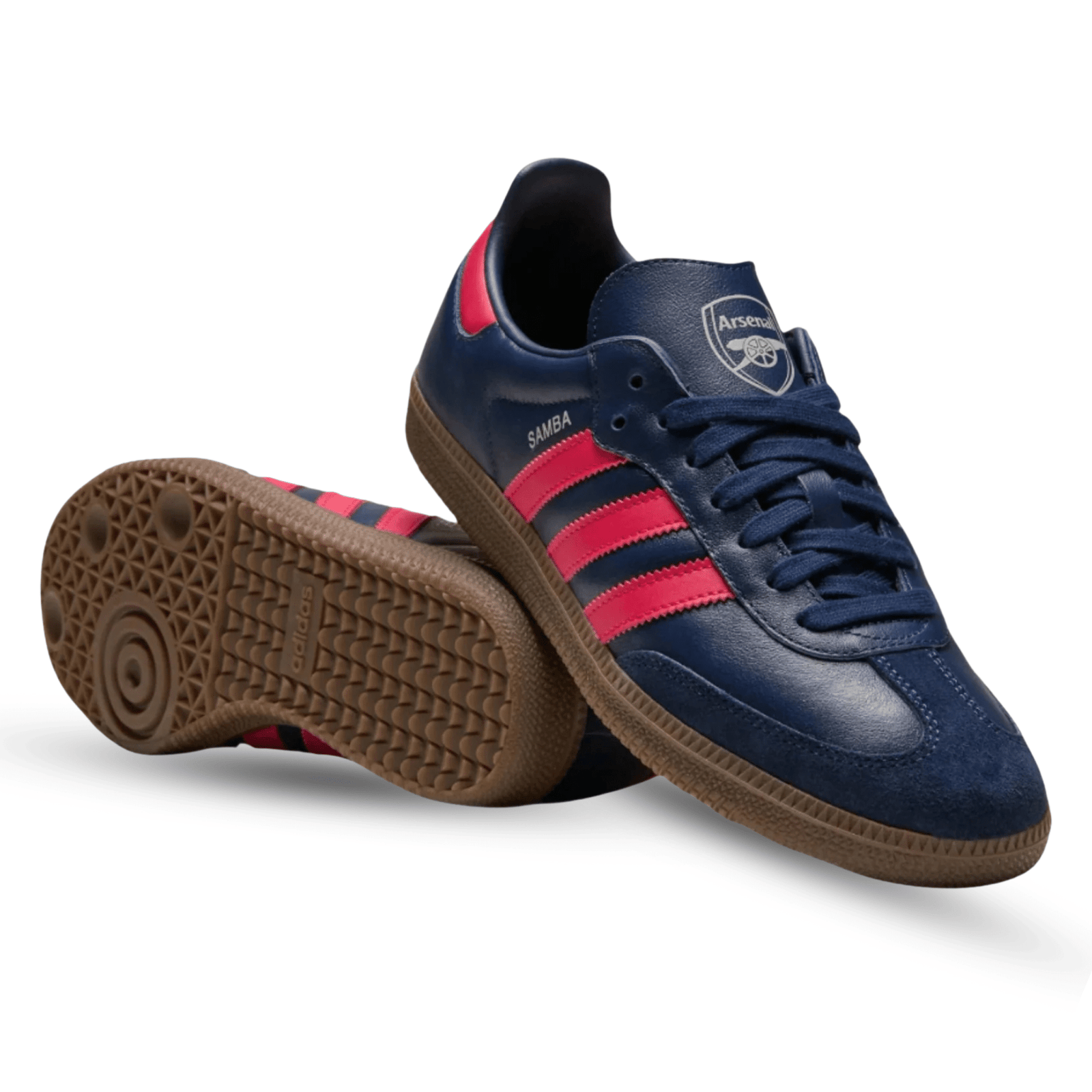 adidas Arsenal Samba Indoor Soccer Shoes (Indigo/Red/Gum) | SoccerWearhouse