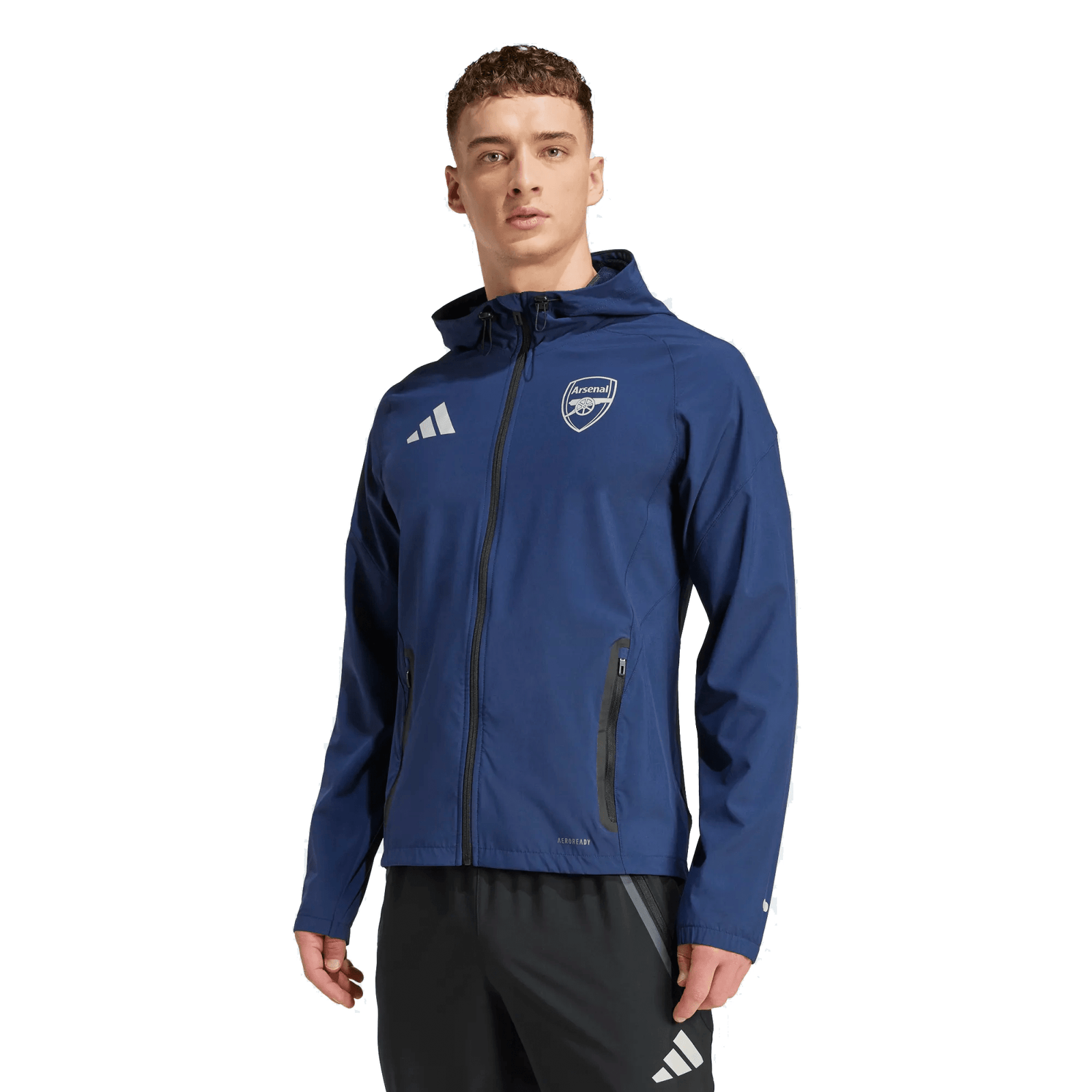 adidas Arsenal Tiro 25 Competition VIS Tech Travel Jacket (Navy) | SoccerWearhouse