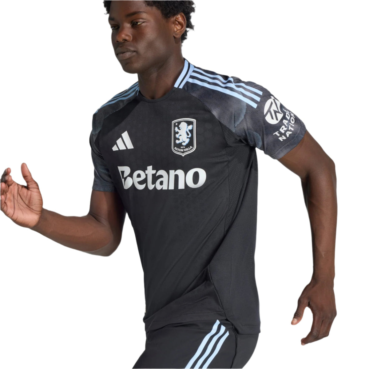 adidas Aston Villa 25/26 Authentic Away Jersey (Black/Global Blue) | SoccerWearhouse