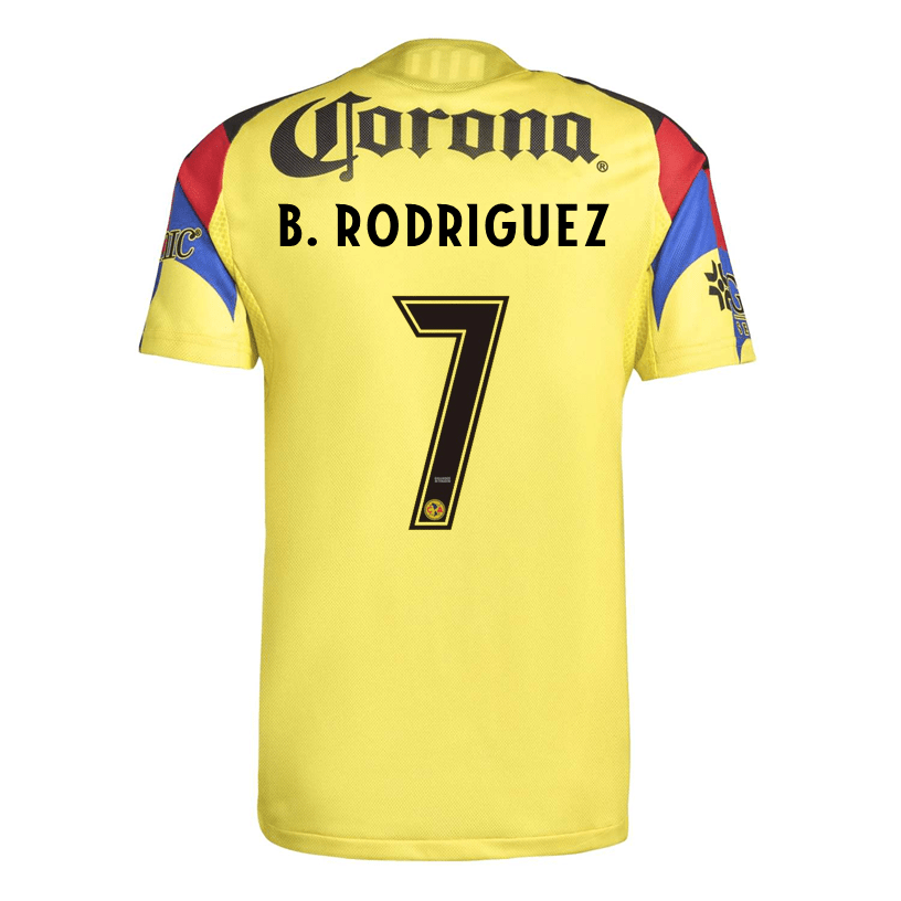 adidas B. Rodriguez Men's Club America 25/26 Authentic Home Jersey (Yellow) | SoccerWearhouse