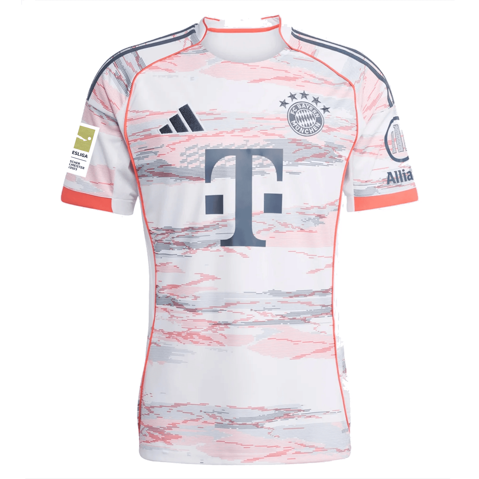 adidas Bayern Munich Harry Kane Away Jersey w/ Bundesliga Champion Patch 25/26 (White/Red) | SoccerWearhouse