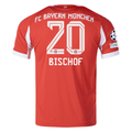 adidas Bayern Munich Bischof Home Jersey w/ Champions League Patches 25/26 (Red)