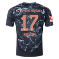 adidas Bayern Munich Bryan Zaragoza Away Jersey w/ Bundesliga Patch 24/25 (Black/Copper/Blue)