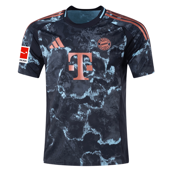 adidas Bayern Munich Dayot Upamecano Away Jersey w/ Bundesliga Patch 24/25 (Black/Copper/Blue) | SoccerWearhouse
