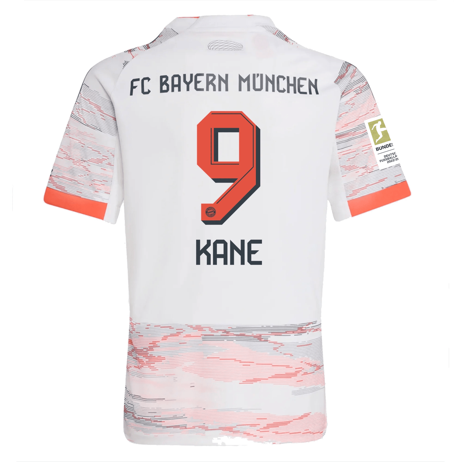 adidas Bayern Munich Harry Kane Away Jersey w/ Bundesliga Champion Patch 25/26 (White/Red) | SoccerWearhouse