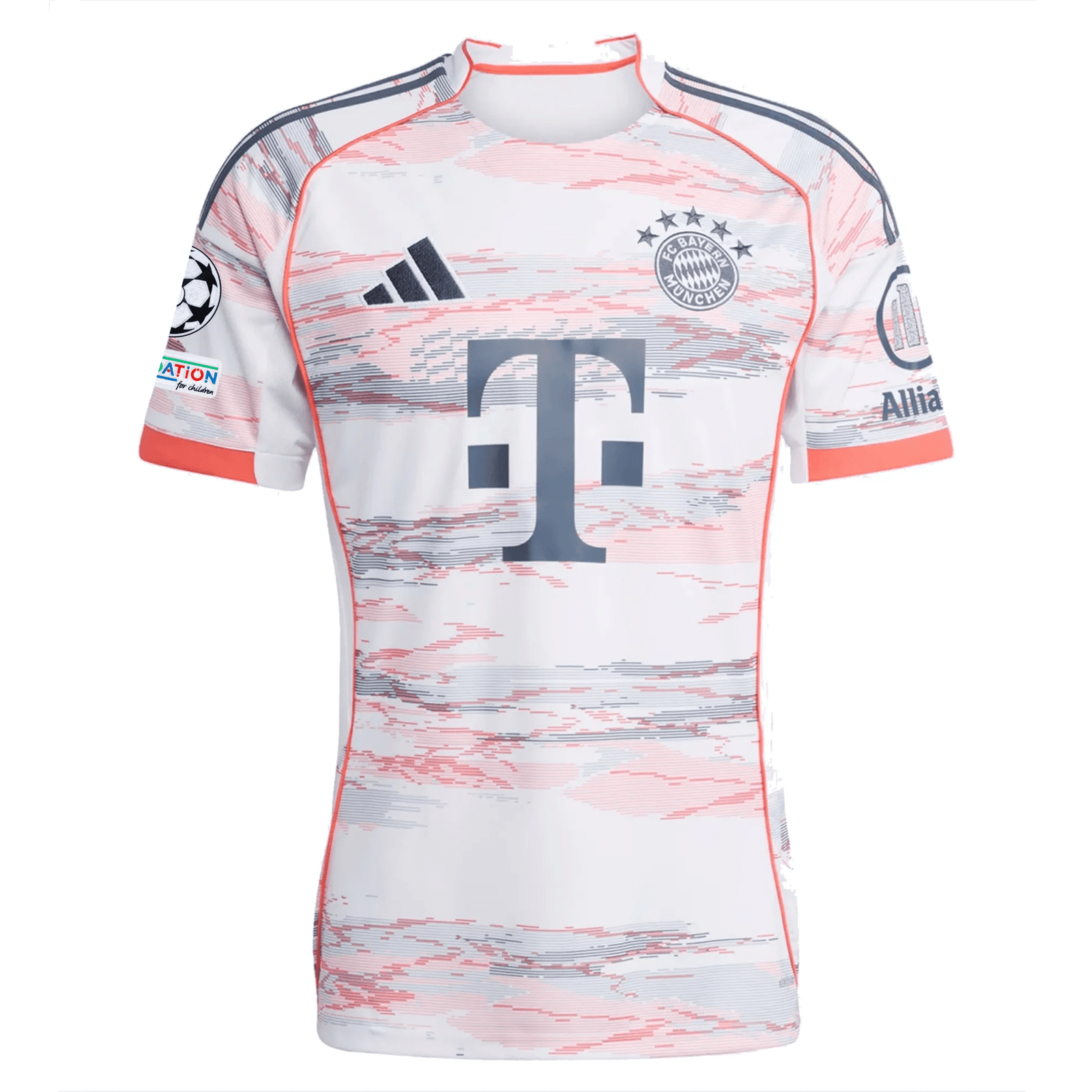 adidas Bayern Munich Harry Kane Away Jersey w/ Champions League Patches 25/26 (White/Red) | SoccerWearhouse