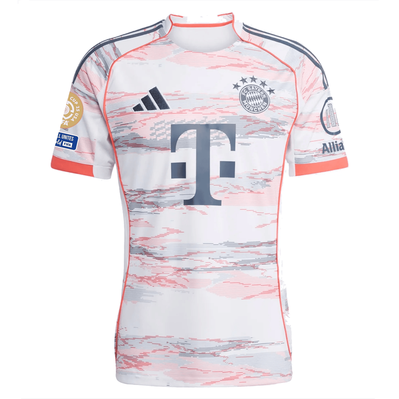 adidas Bayern Munich Harry Kane Away Jersey w/ Club World Cup Patches 25/26 (White/Red) | SoccerWearhouse