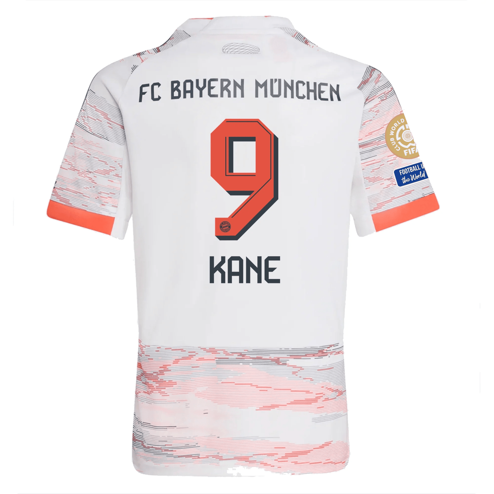 adidas Bayern Munich Harry Kane Away Jersey w/ Club World Cup Patches 25/26 (White/Red) | SoccerWearhouse