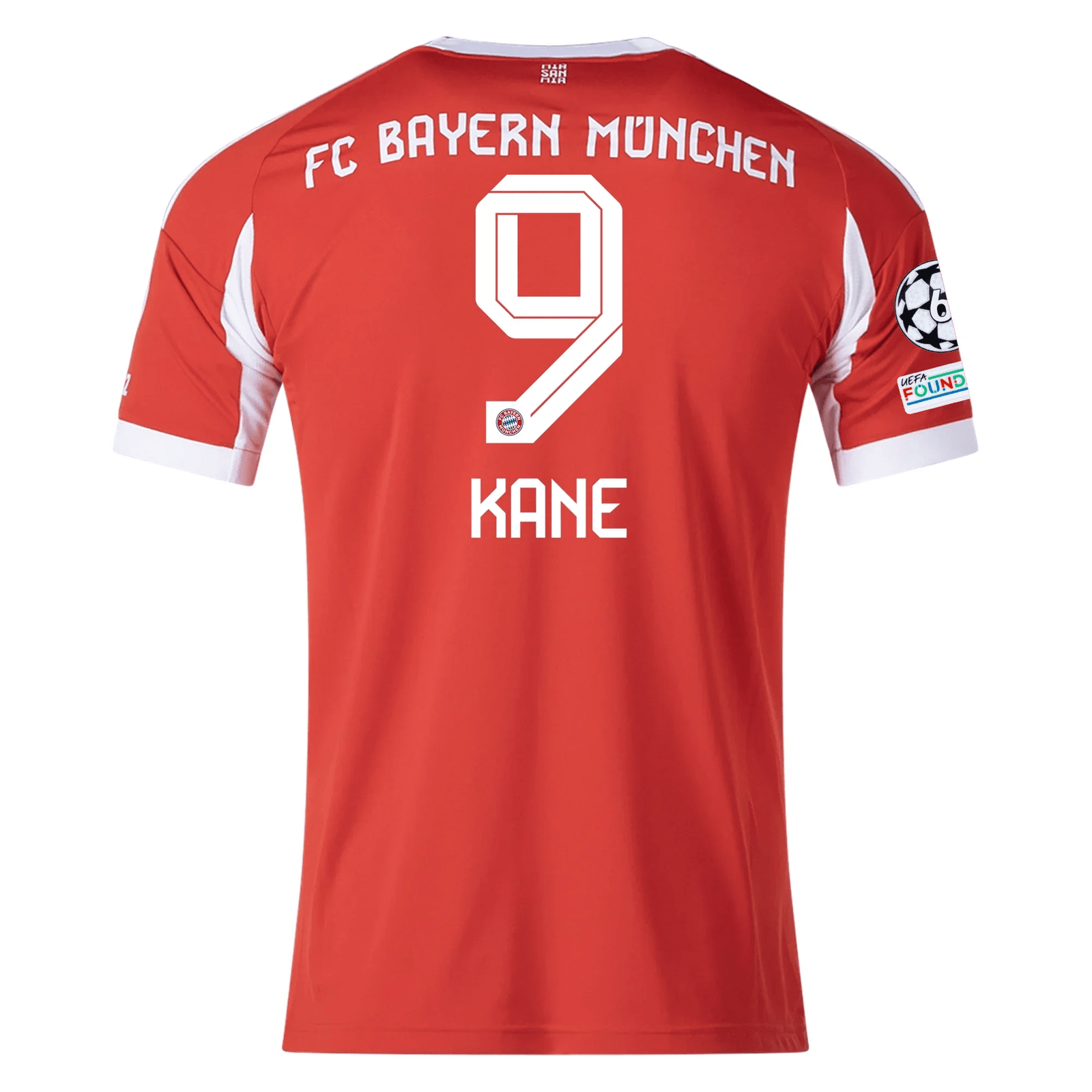 adidas Bayern Munich Harry Kane Home Jersey w/ Champions League Patches 25/26 (Red) | SoccerWearhouse