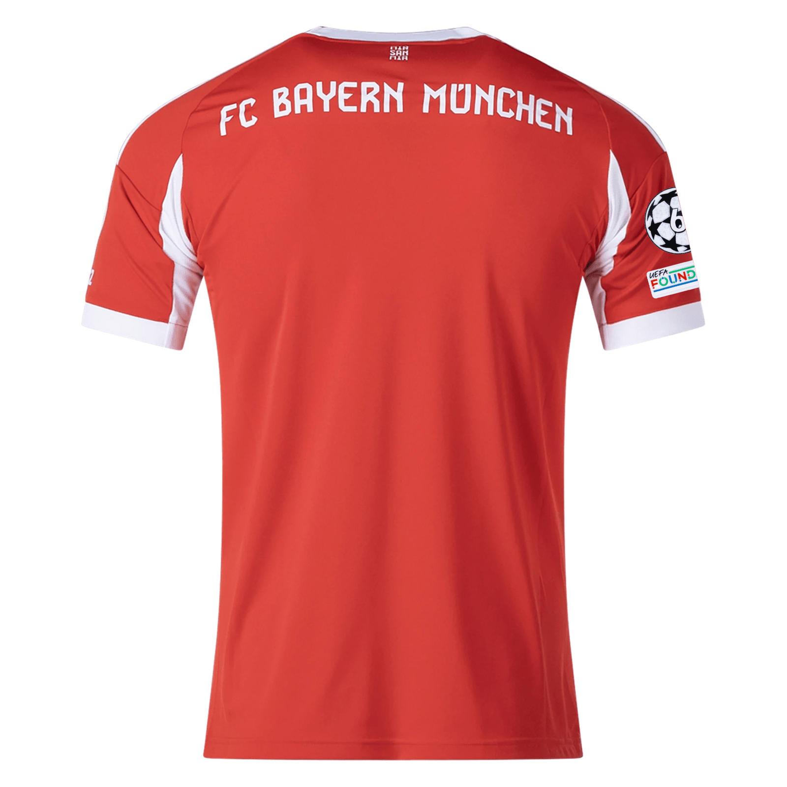 adidas Bayern Munich Pavlovic Home Jersey w/ Champions League Patches 25/26 (Red) | SoccerWearhouse