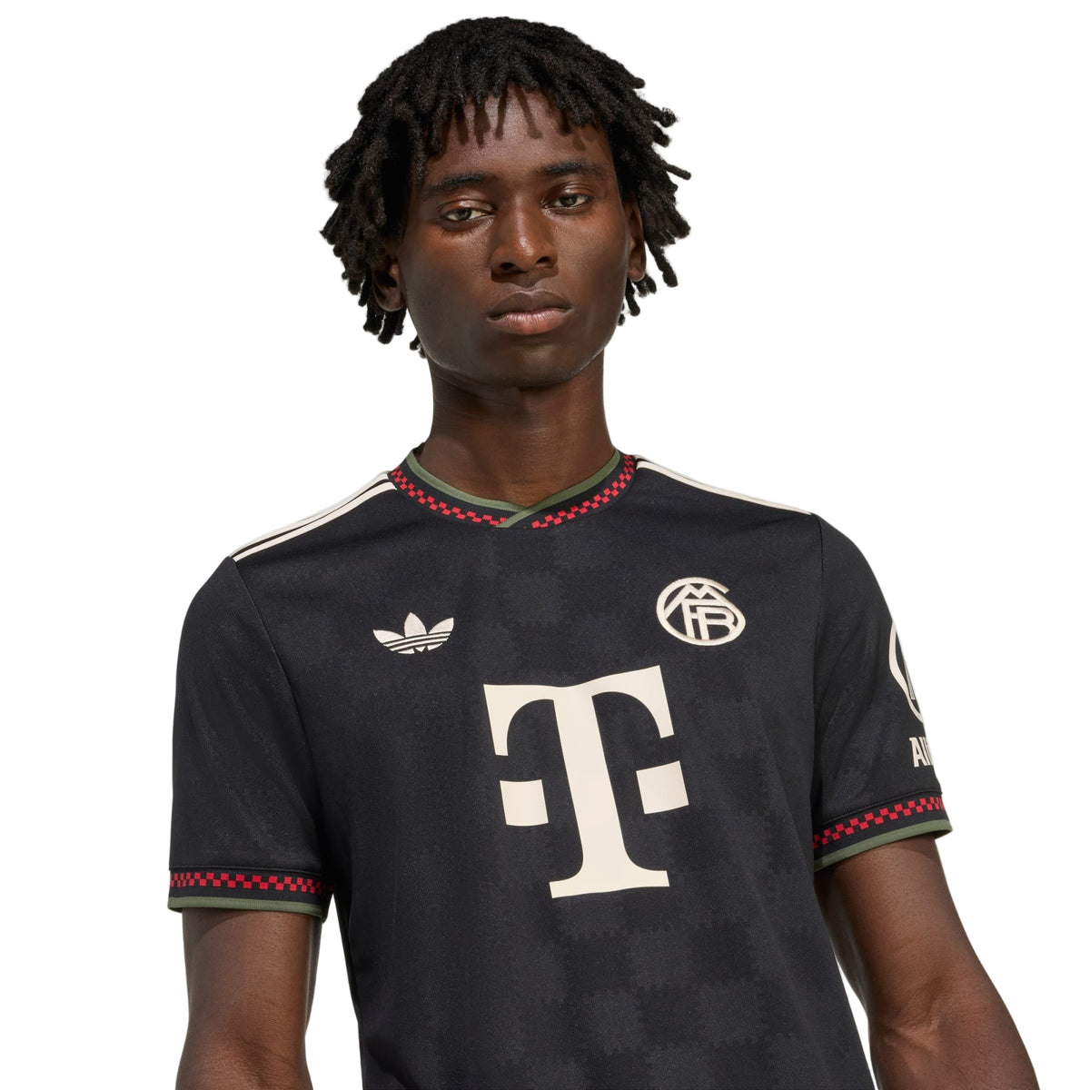 adidas Bayern Munich Jamal Musiala Third Jersey w/ Champions League Patches 25/26 (Black/Olive Green) | SoccerWearhouse