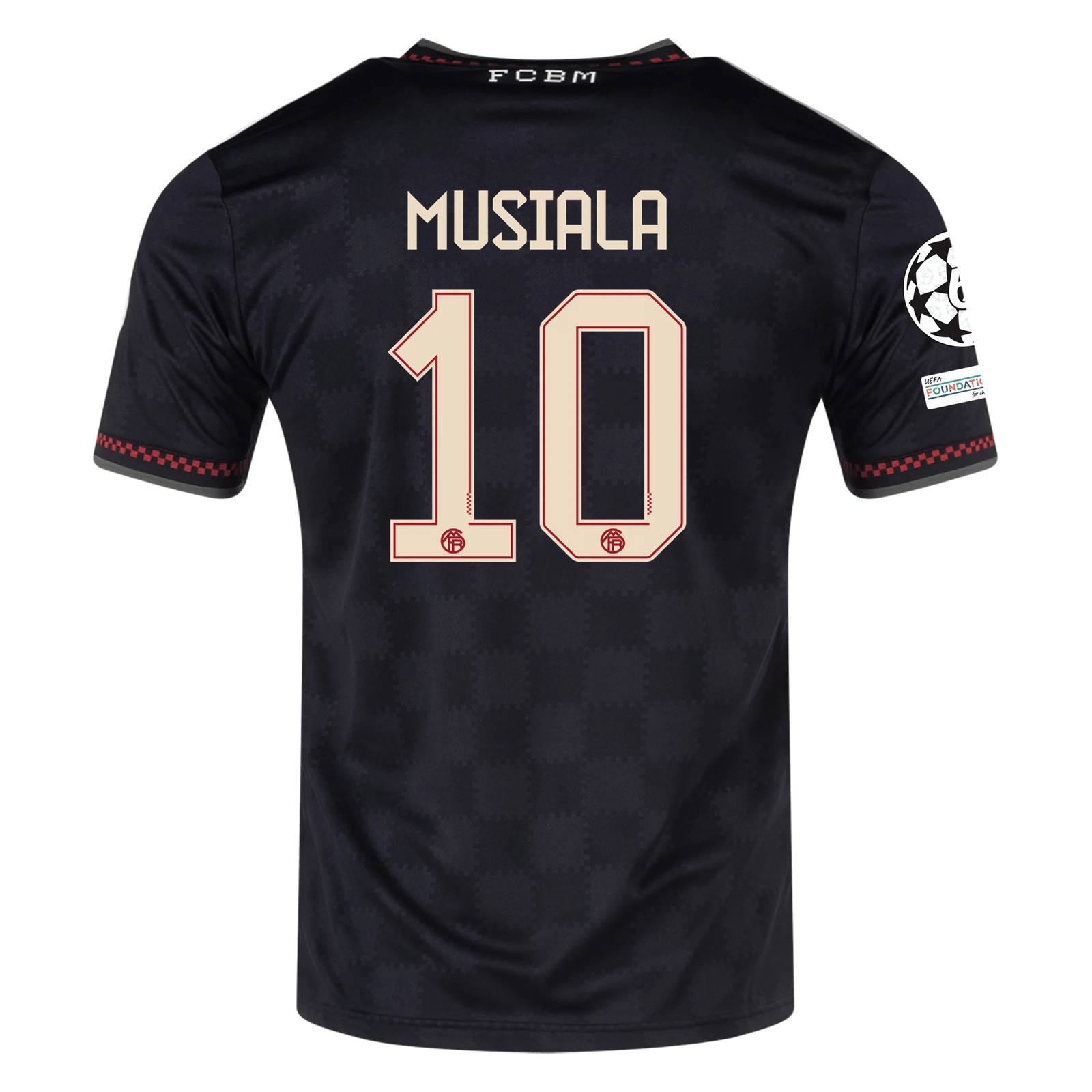 adidas Bayern Munich Jamal Musiala Third Jersey w/ Champions League Patches 25/26 (Black/Olive Green) | SoccerWearhouse