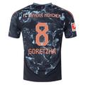 adidas Bayern Munich Leon Goretzka Away Jersey w/ Bundesliga Patch 24/25 (Black/Copper/Blue)