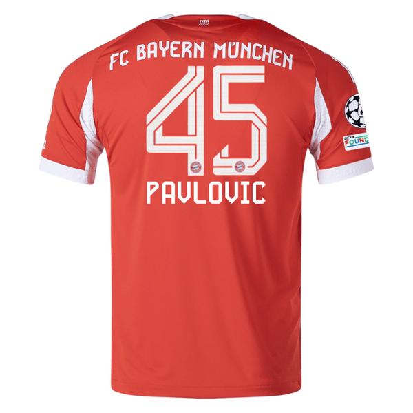 adidas Bayern Munich Pavlovic Home Jersey w/ Champions League Patches