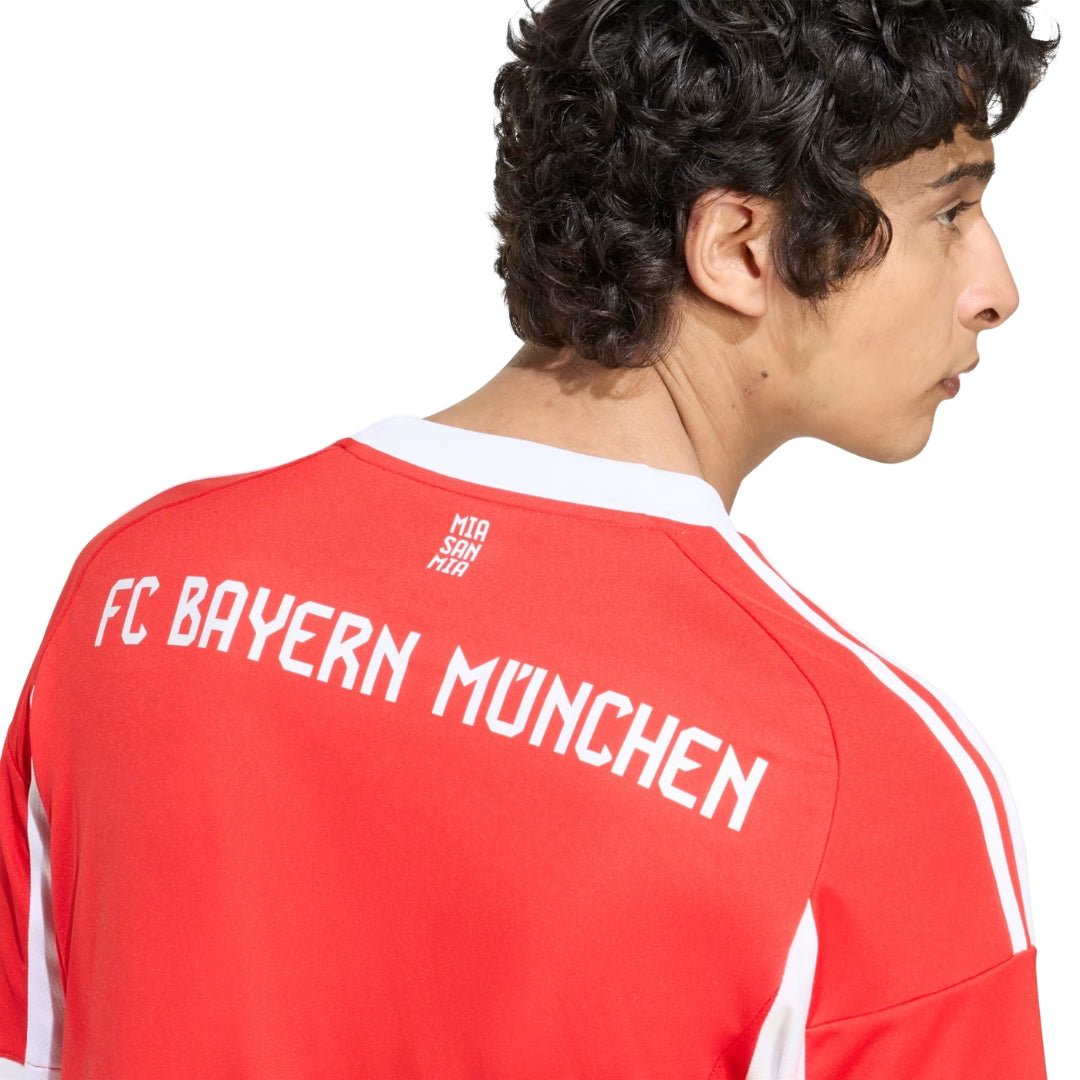 adidas Bayern Munich Pavlovic Home Jersey w/ Champions League Patches 25/26 (Red) | SoccerWearhouse