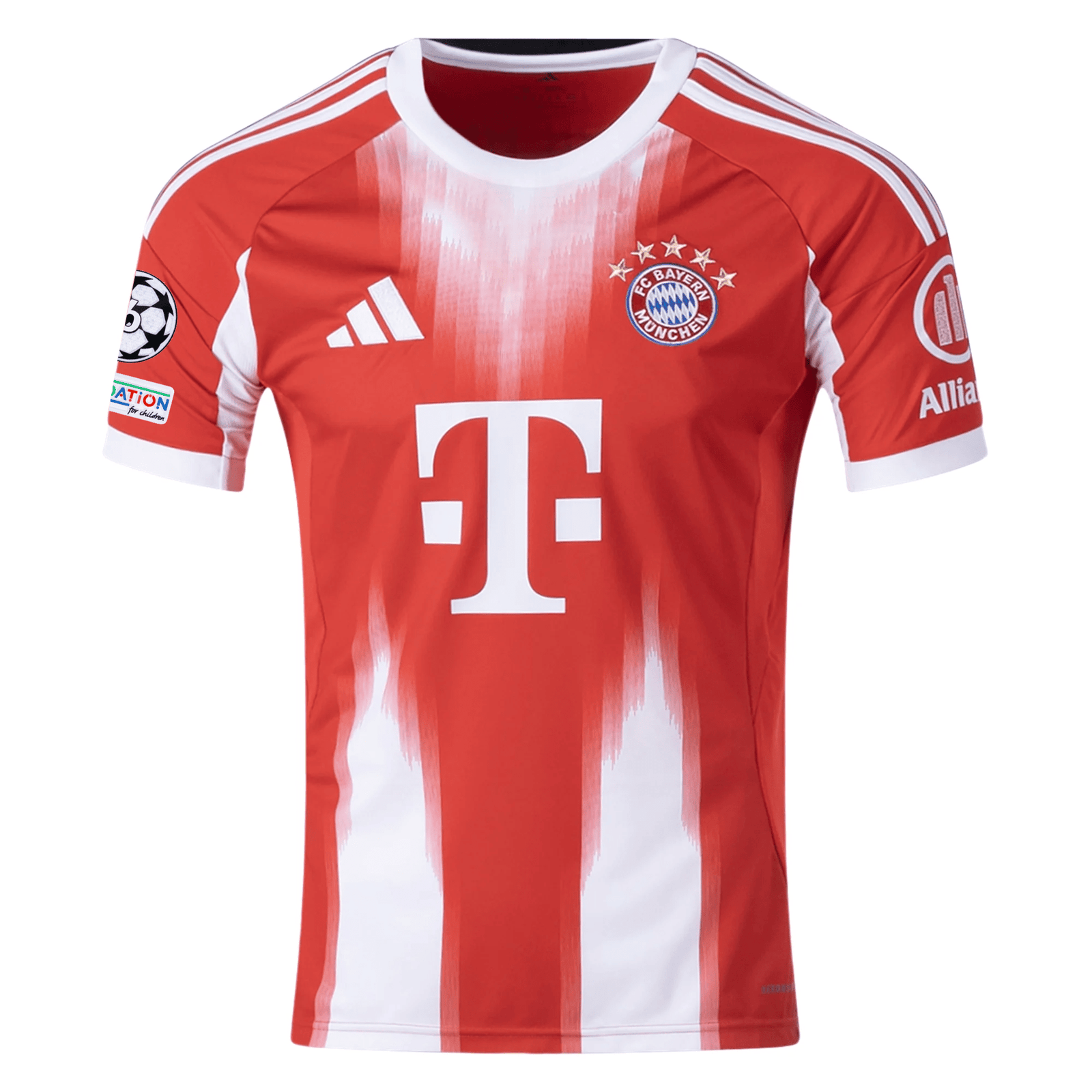 adidas Bayern Munich Pavlovic Home Jersey w/ Champions League Patches 25/26 (Red) | SoccerWearhouse