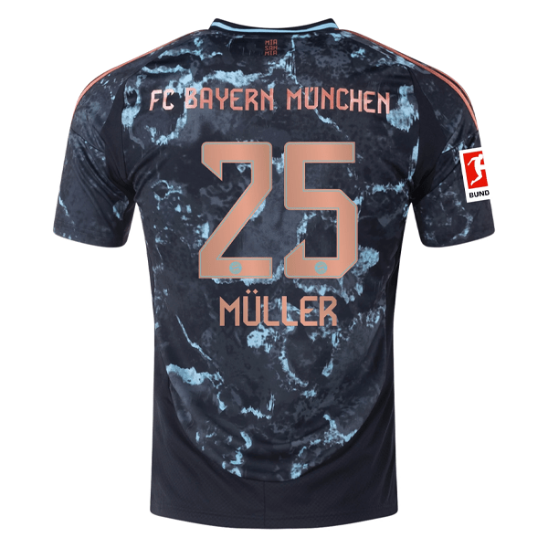 adidas Bayern Munich Thomas Mueller Away Jersey w/ Bundesliga Patch 24