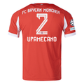 adidas Bayern Munich Upamecano Home Jersey w/ Champions League Patches 25/26 (Red)