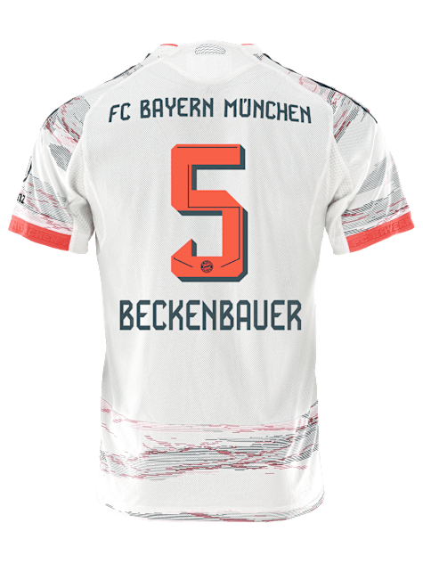 adidas Beckenbauer Authentic Away Jersey 25/26 w/ Sponsor + Meister Bundesliga Patch (White/Red) | SoccerWearhouse