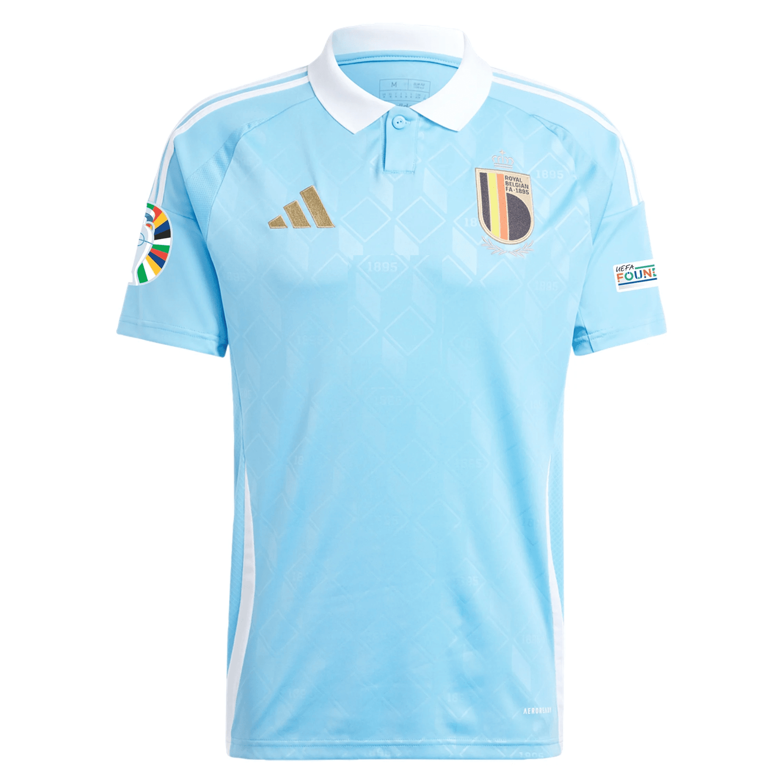 adidas Belgium Away Jersey w/ Euro 2024 Patches 24/25 (Semi Blue Burst) | SoccerWearhouse