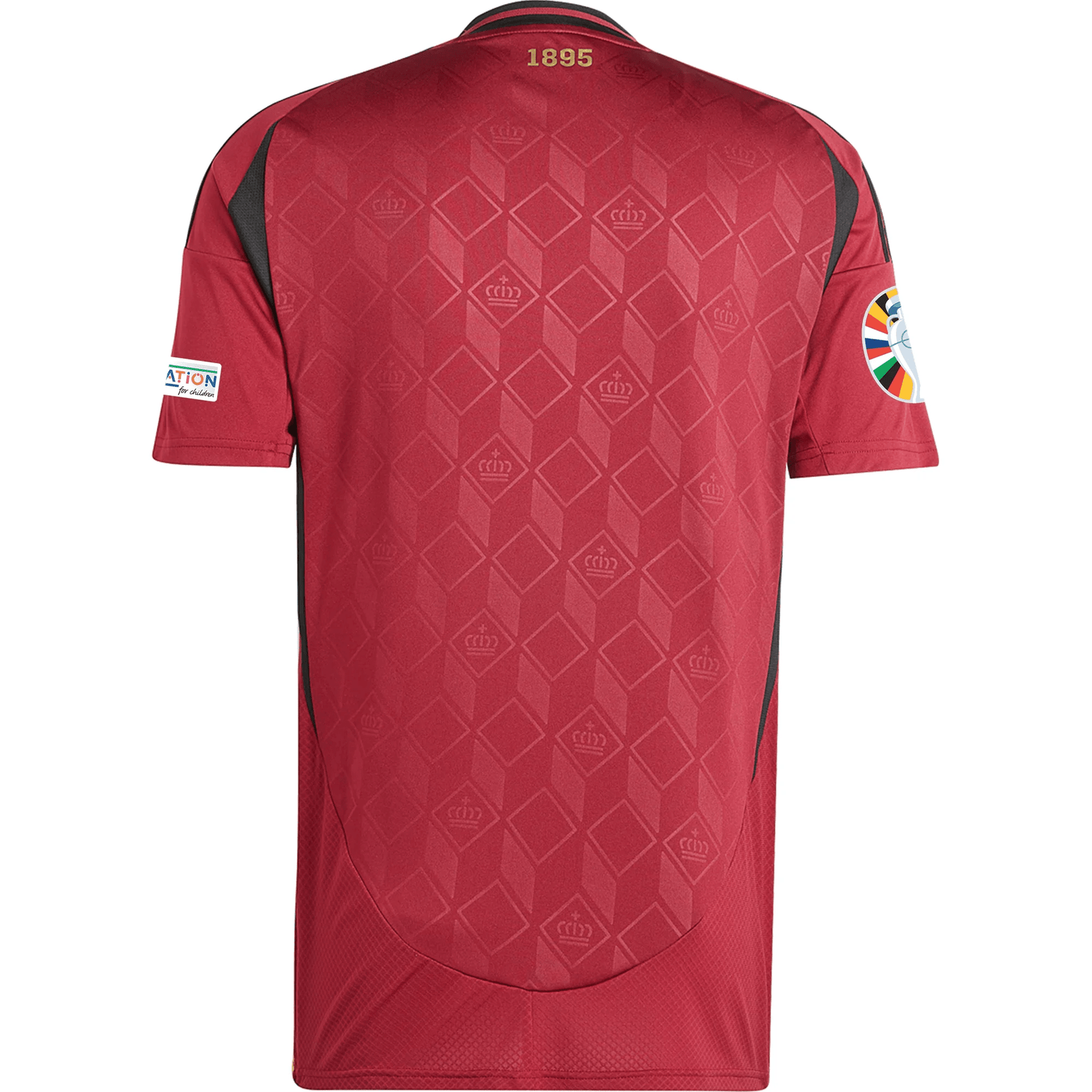 adidas Belgium Home Jersey w/ Euro 2024 Patches 24/25 (Burgundy) | SoccerWearhouse