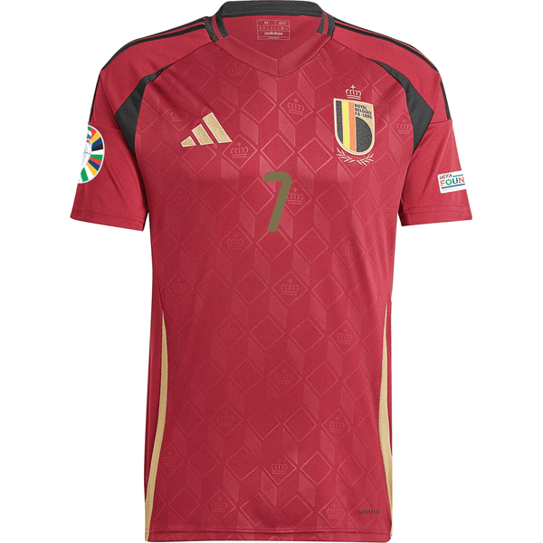 adidas Belgium Kevin De Bruyne Home Jersey w/ Euro 2024 Patches 24/25