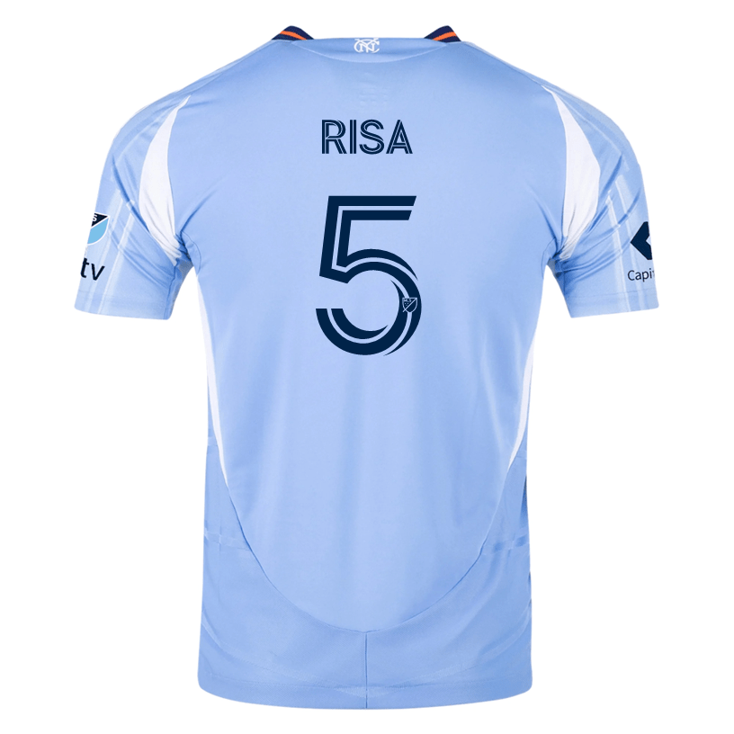 adidas Birk Risa New York City FC Authentic Home Jersey 25/26 w/ MLS Patches (Bahia Light Blue) | SoccerWearhouse