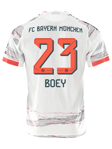 adidas Boey Authentic Away Jersey 25/26 w/ Sponsor + Meister Bundesliga Patch (White/Red) | SoccerWearhouse