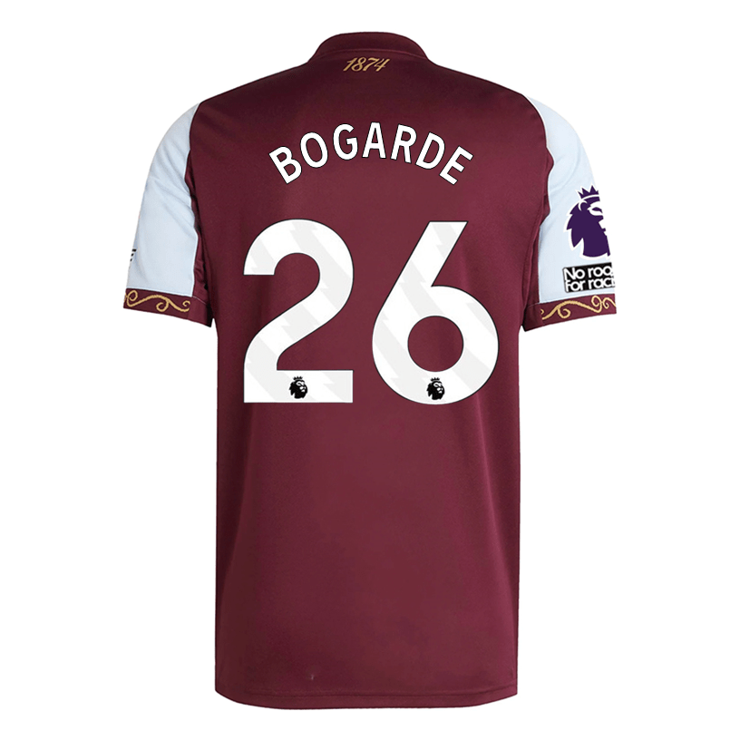 adidas Bogarde Men's Aston Villa Home Jersey 25/26 w/ NRFR + EPL Patch adidas Bogarde Men's Aston Villa Home Jersey 25/26 w/ NRFR + EPL Patch