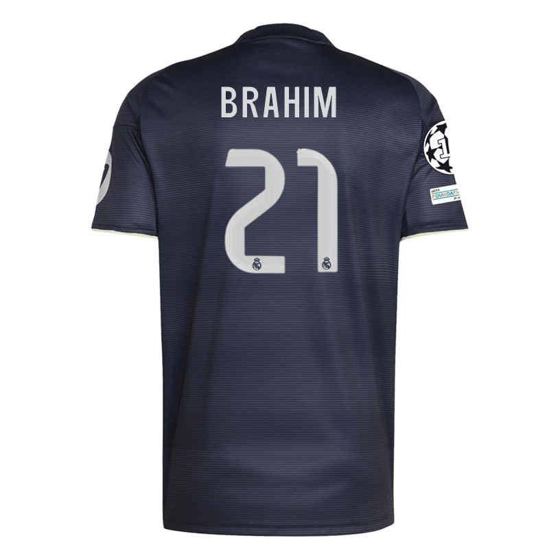 adidas Brahim Real Madrid 25/26 Away Jersey w/ Champions League Patches (Legend Ink) | SoccerWearhouse