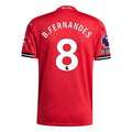 adidas Bruno Fernandes Men's Manchester United Authentic Home Jersey 25/26 w/ NRFR + EPL Patch (Red)