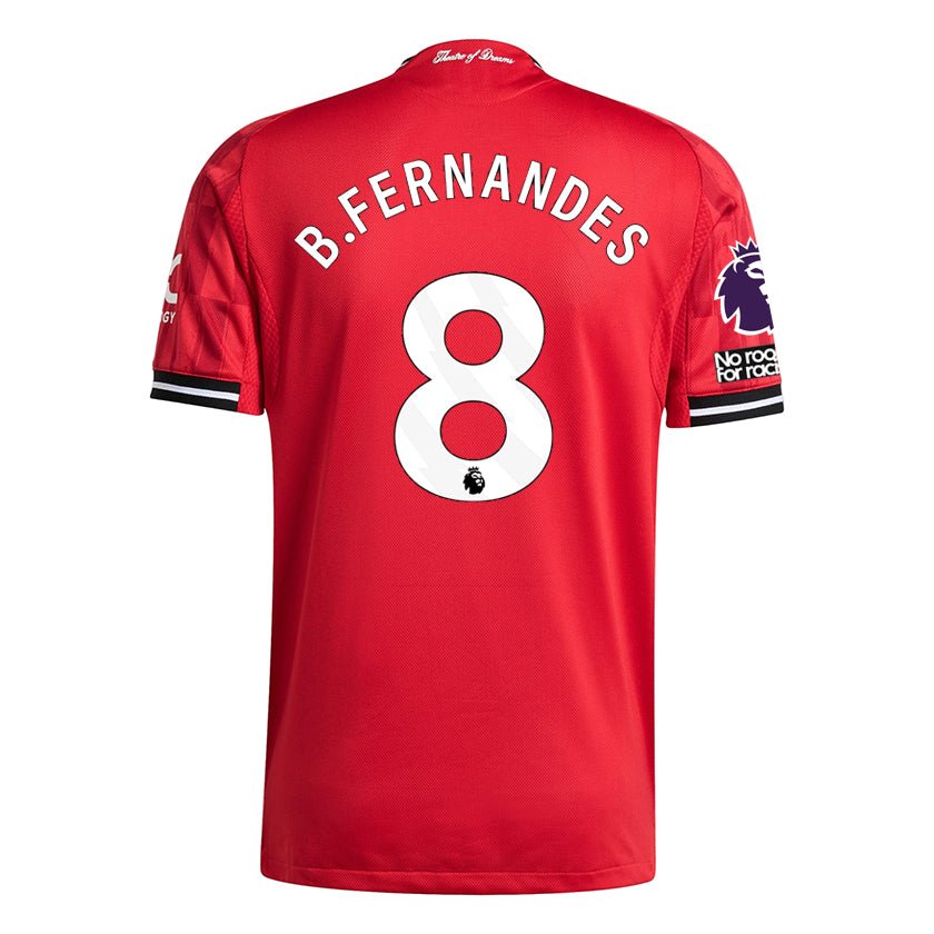 adidas Bruno Fernandes Men's Manchester United Authentic Home Jersey 25/26 w/ NRFR + EPL Patch (Red) | SoccerWearhouse