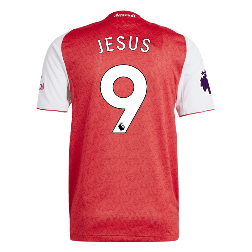 adidas Bukayo Gabriel Jesus Arsenal FC Authentic Home Jersey 25/26 w/ EPL Patch (Better Scarlet/White | SoccerWearhouse