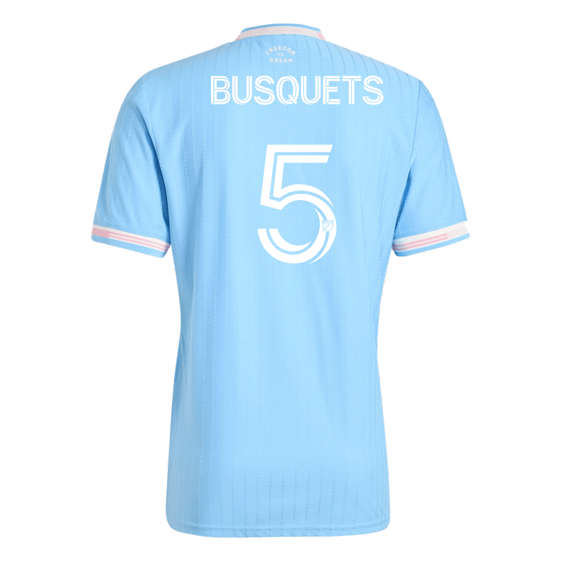 adidas Busquets Inter Miami Authentic Third Jersey 25/26 (Blue/Pink) | SoccerWearhouse