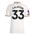 adidas Calafiori Men's Arsenal FC Third Jersey 25/26 w/ NRFR + EPL Patches (White/Burgundy)