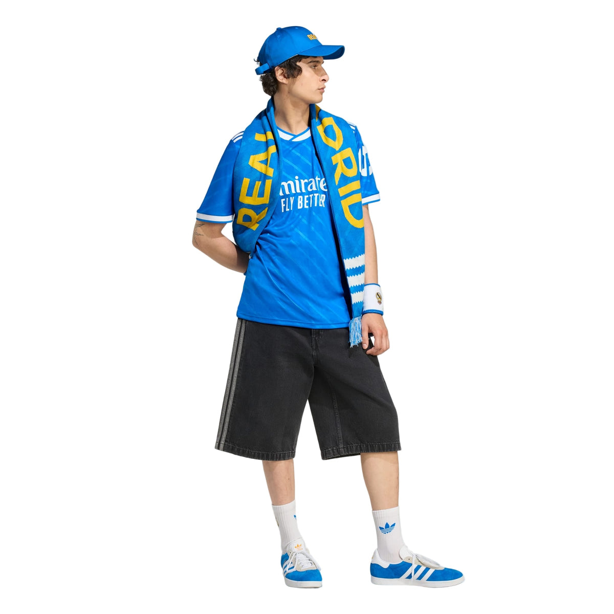 adidas Camavinga Men's Real Madrid Third Jersey 25/26 w/ Champions League Patches (Blue/White) | SoccerWearhouse